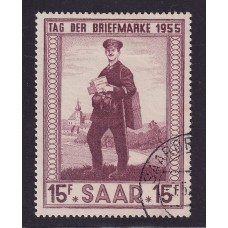 ALEMANIA ESTAMPILLA SARRE 1955 ESTAMPILLA COMPLETA USADA